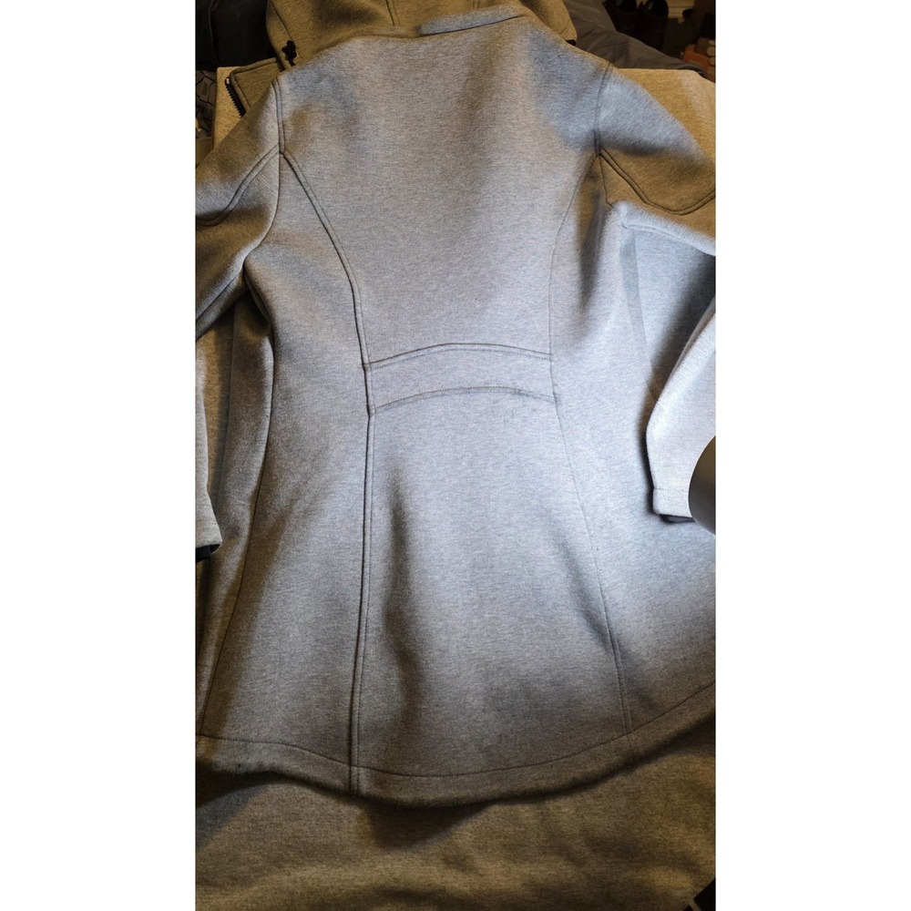 ANDREW MARC Women Grey Ribbed Coat Double Breasted Jacket Small - Picture 7 of 12